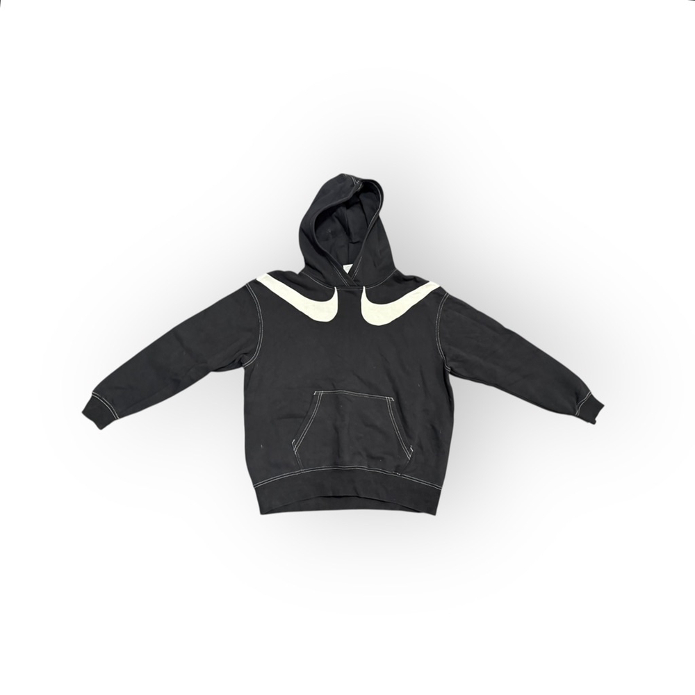 Nike Sportswear Womens Double Swoosh Pullover Fleece Hoodie Size S DM3313-010 - Picture 2 of 7